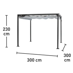 Pergola in acciaio e poliestere Texhoma 300x300x230 cm