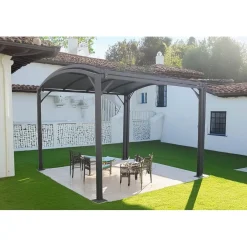 Pergola in acciaio galvanizzato copertura in poliestere 243x565x300 cm antracite