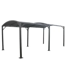 Pergola in acciaio galvanizzato copertura in poliestere 243x565x300 cm antracite
