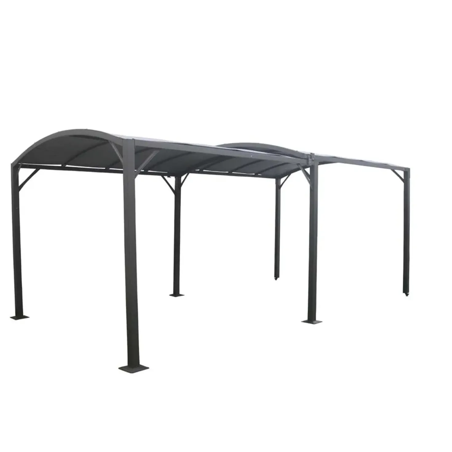 Pergola in acciaio galvanizzato copertura in poliestere 243x565x300 cm antracite