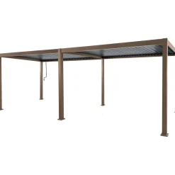 Pergola in alluminio Myara L580xP296xH250 cm legno chiaro