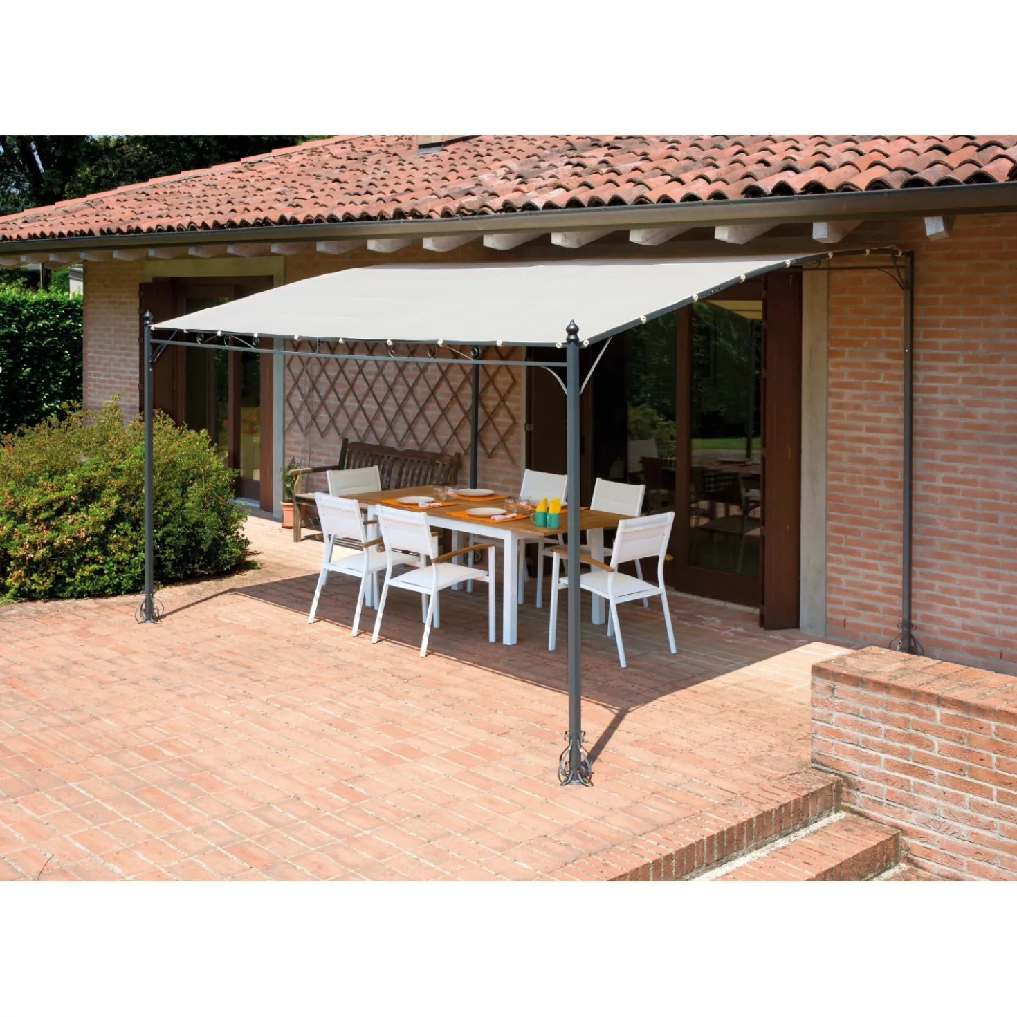 Pergola in ferro e poliestere 400x300x260 cm