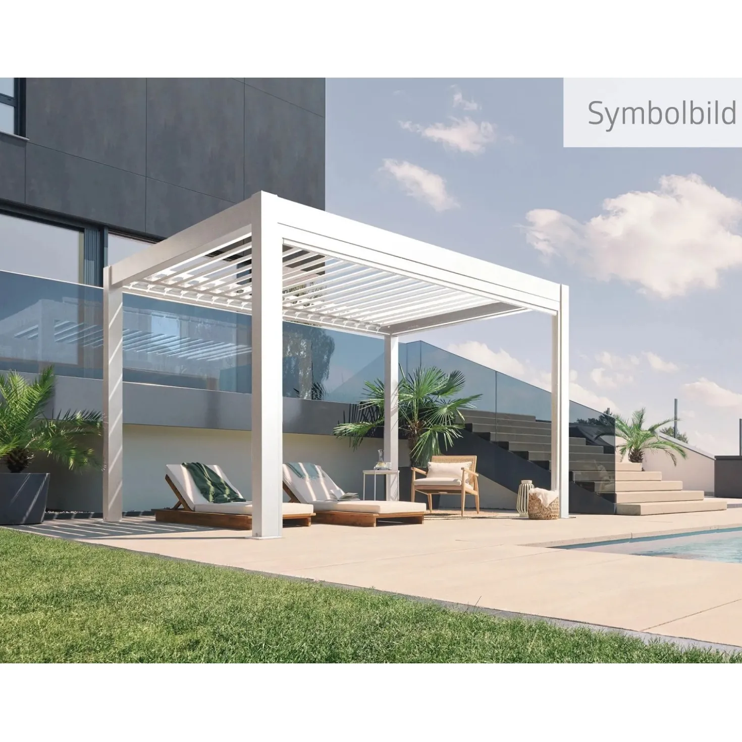 Pergola in metallo Biohort bianco 552,5x367,5x264 cm