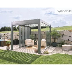 Pergola in metallo Biohort grigio quarzo/bianco 404,5x312x264 cm