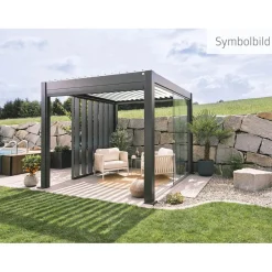 Pergola in metallo Biohort grigio scuro/bianco 515,5x367,5x264 cm