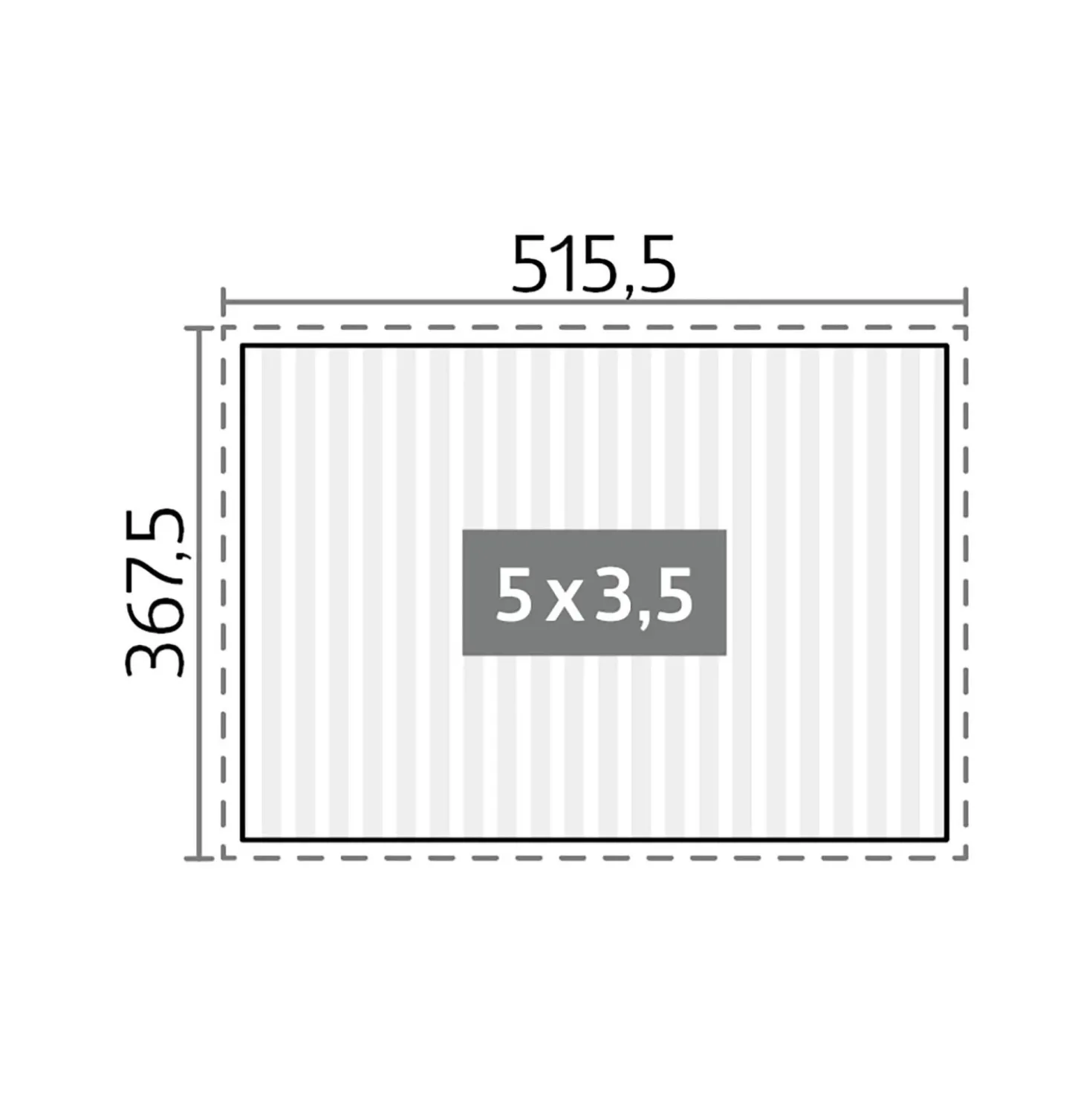 Pergola in metallo Biohort grigio scuro/bianco 515,5x367,5x264 cm