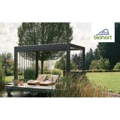 Pergola in metallo Biohort grigio scuro/argento 460x312x264 cm