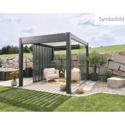 Pergola in metallo Biohort grigio scuro/argento 460x312x264 cm