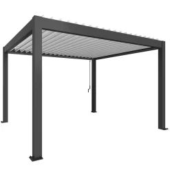 Pergola in metallo Biohort grigio scuro/bianco 404,5x367,5x264 cm