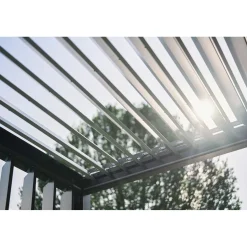 Pergola in metallo Biohort grigio quarzo/argento 608x312x264 cm