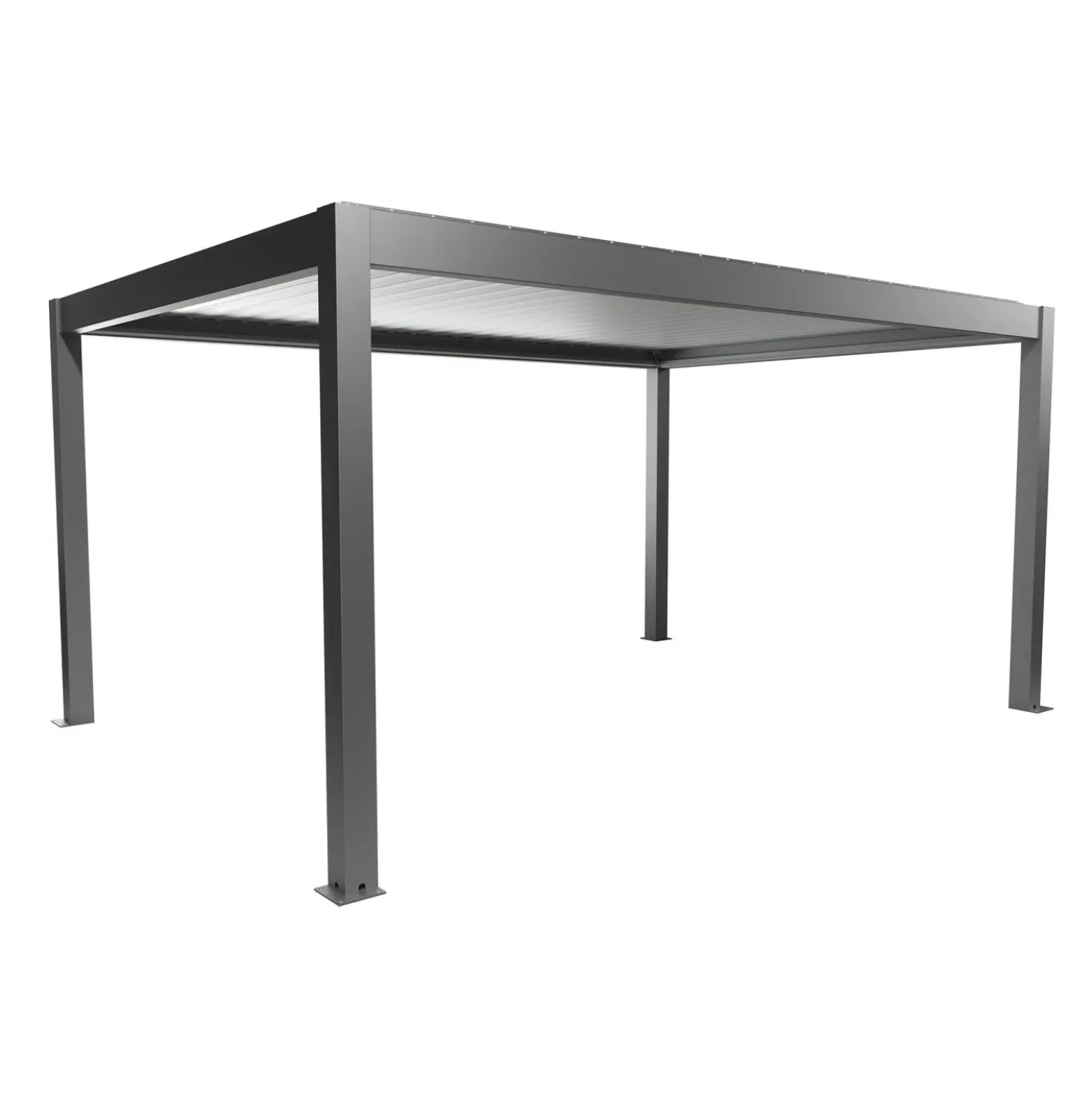 Pergola in metallo Biohort grigio quarzo/argento 515,5x367,5x264 cm
