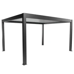 Pergola in metallo Biohort grigio scuro/bianco 460x367,5x264 cm