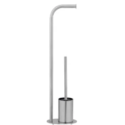 Piantana portarotolo e portascopino bagno Levante inox opaco