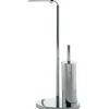 Piantana portarotolo e portascopino bagno Winny H 67 cm cromato
