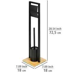 Piantana portarotolo e portascopino bagno Bambusa H 72,5 cm nero