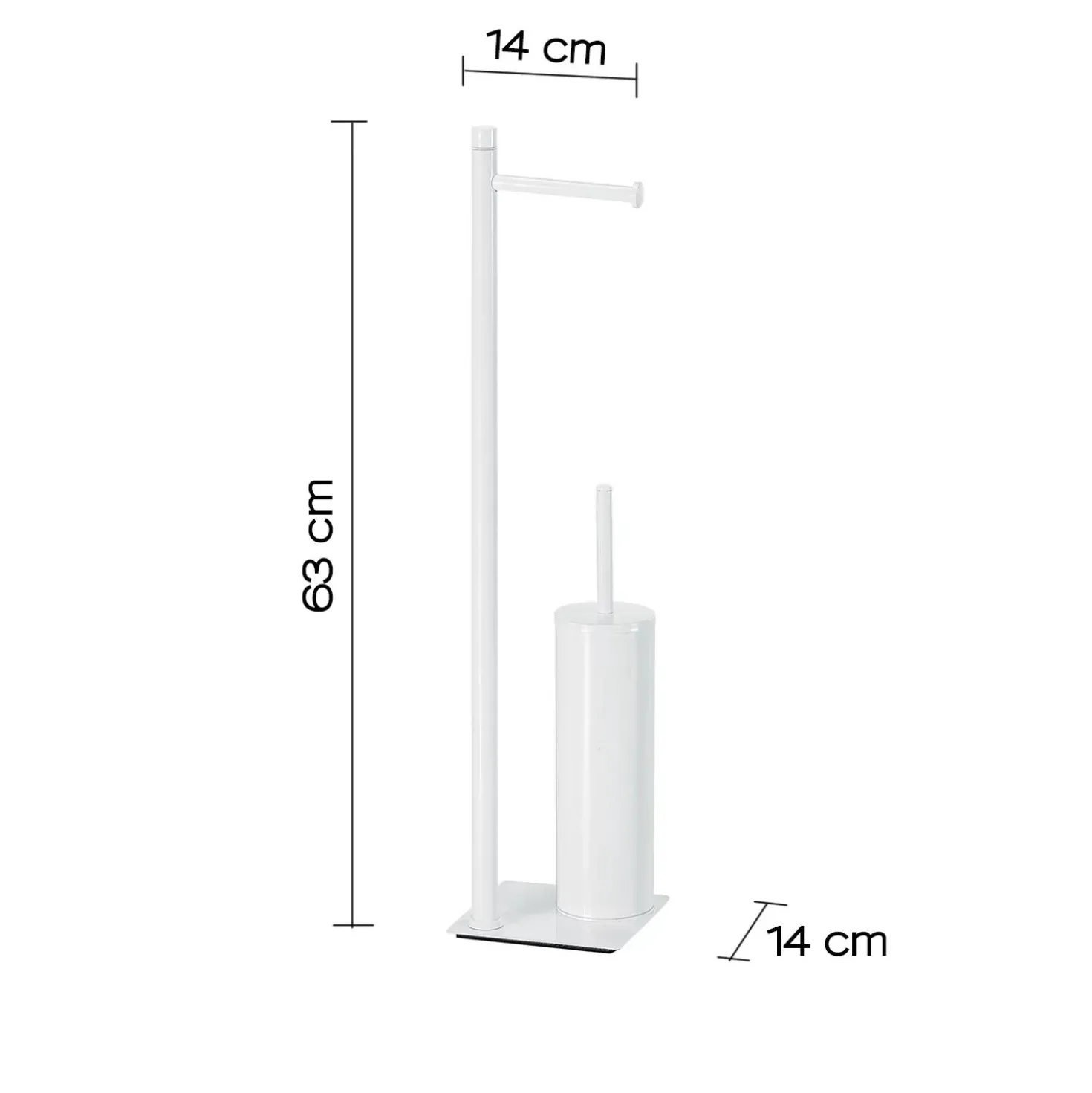 Piantana portarotolo e portascopino bagno Trilly H 63 cm bianco