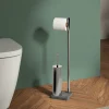 Piantana portarotolo e portascopino bagno Trilly H 64 cm grigio