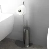 Piantana wc acciaio cromato 27x14,5x62 cm