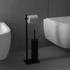 Piantana wc nero opaco 16x11x57 cm