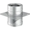 Piastra con elemento dritto d.80/130 inox sp.0,5 mm