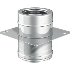 Piastra con elemento dritto d.80/130 inox sp.0,5 mm