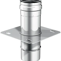 Piastra con elemento dritto diam. 100 acciaio sp.0,5 mm