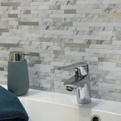 Piastrella adesiva mosaico Carrara 4 pz 300x300x40 mm
