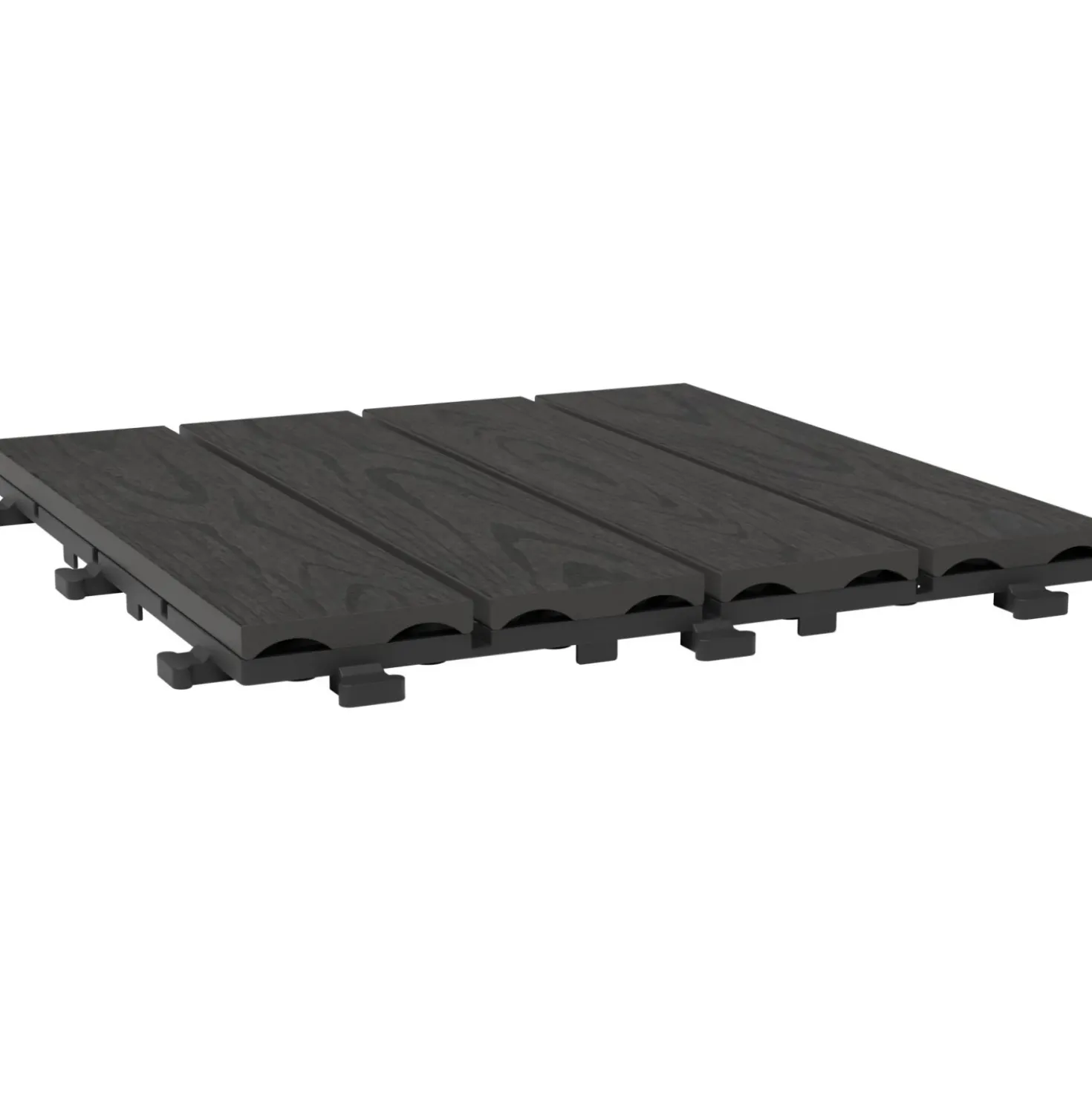 Piastrella da esterno a clic in WPC effetto legno antracite 30x30 cm 6 pz