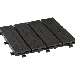 Piastrella da esterno a clic in WPC effetto legno antracite 30x30 cm 6 pz