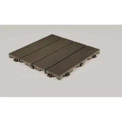 Piastrella da esterno in polipropilene e HDPE Snapwood cappuccino 38x38 cm