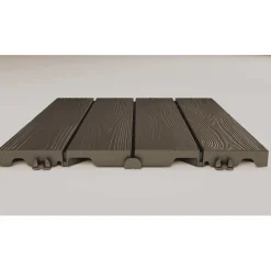 Piastrella da esterno in polipropilene e HDPE Snapwood cappuccino 38x38 cm