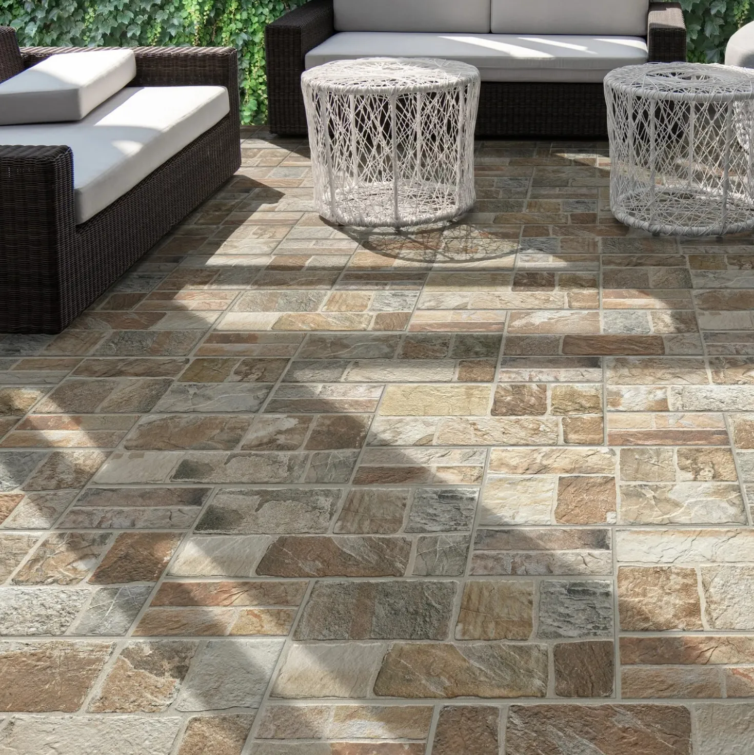 Piastrella da esterno in gres porcellanato Abbazie multicolore 25x50 cm 1,25 m²