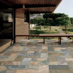 Piastrella da esterno in gres porcellanato Roccione marrone 15,3x31 cm 0,806 m²