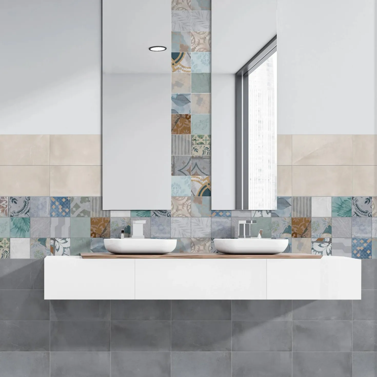 Piastrella in gres porcellanato Urban Mix 20x20 cm 1,59 m²