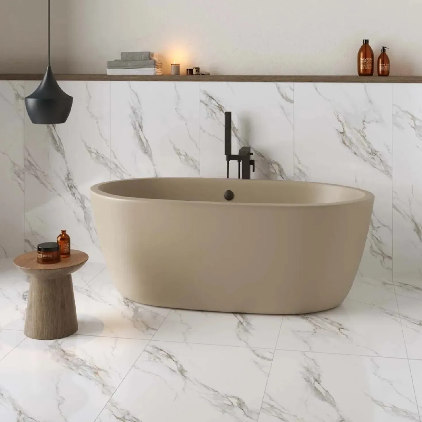 Piastrella in gres porcellanato Calacatta Gold Maestoso 60x120 cm 1,44 m²