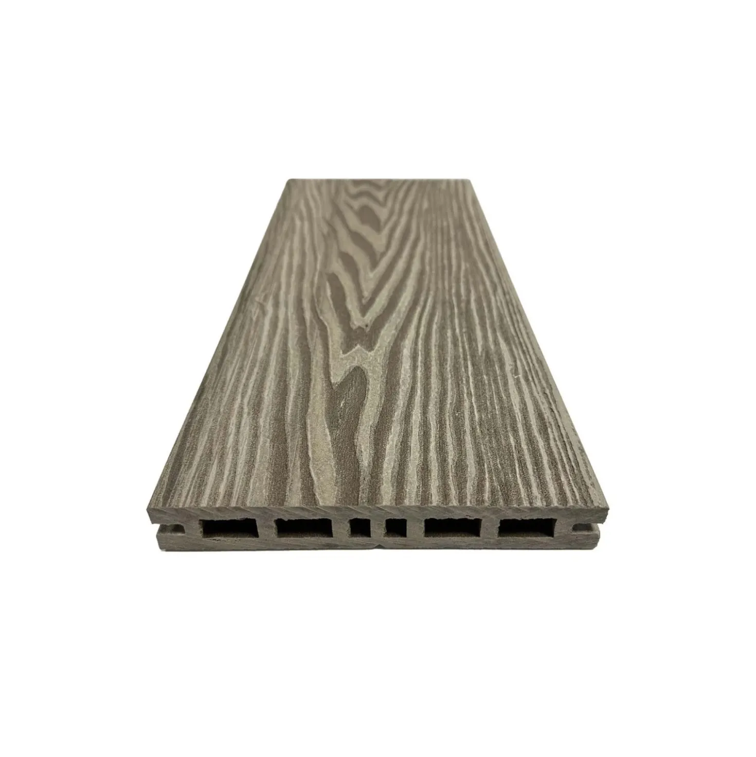 Piastrelle da esterno doga WPC WOOD double face grigio 161x2000 mm