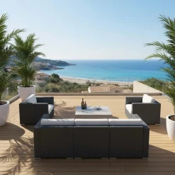 Piastrelle da esterno doga WPC WOOD double face miele 161x2000 mm