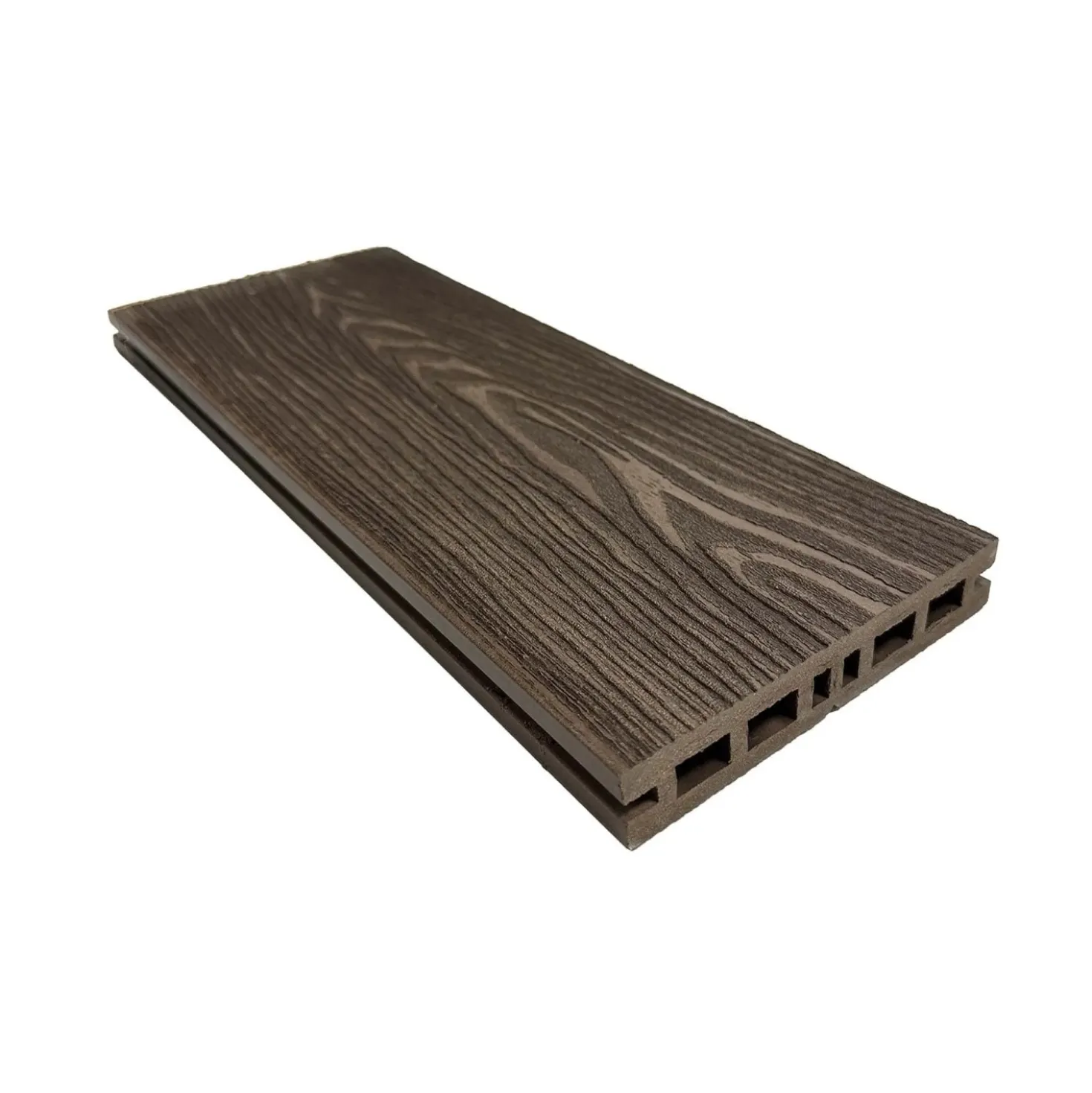 Piastrelle da esterno doga WPC WOOD double face marrone 161x2000 mm