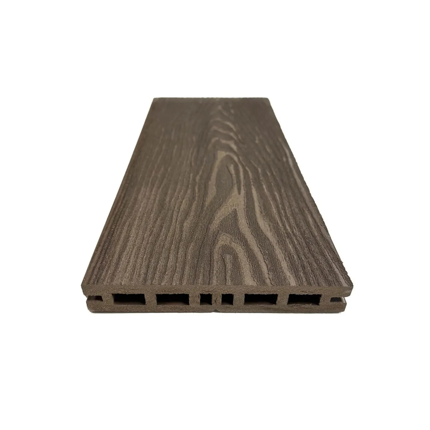 Piastrelle da esterno doga WPC WOOD double face marrone 161x2000 mm