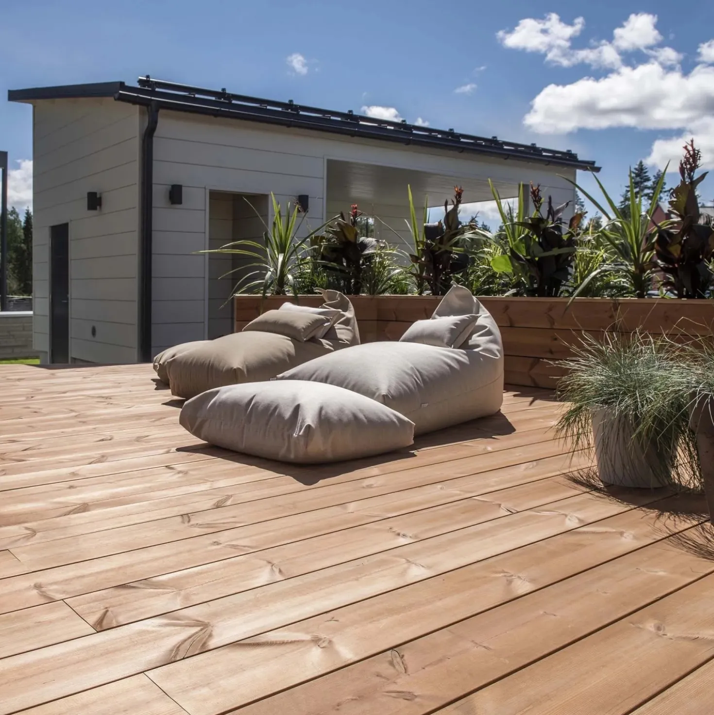 Piastrelle da esterno doga Thermowood clip sistem natural 118x210 cm