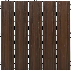 Piastrelle da esterno in polistirene Plustile marrone 10 pz