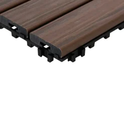 Piastrelle da esterno in polistirene Plustile marrone 10 pz