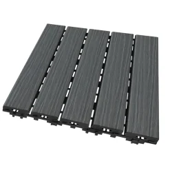 Piastrelle da esterno in polistirene Plustile grigio 10 pz