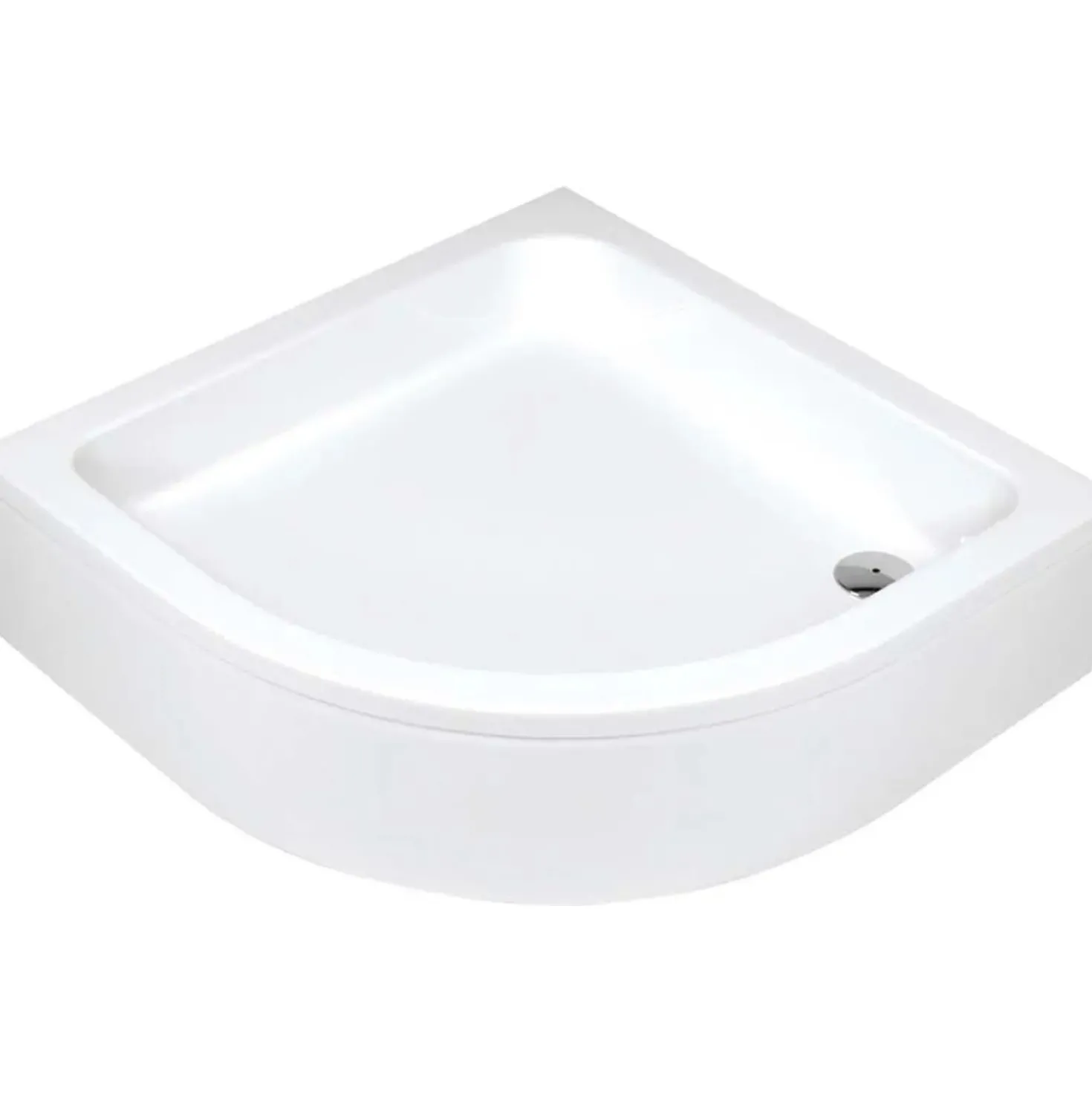 Piatto doccia acrilico semicircolare Idrostile Plus con piedini 80x80 cm bianco