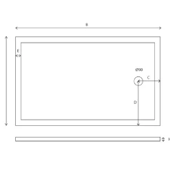 Piatto doccia Kepler in acrilico bianco 70x120 cm