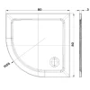 Piatto doccia semicircolare in tecnopolimero Mr.Flat 80x80 cm x H 3 cm