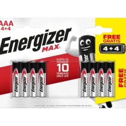 Pila alcalina Energizer MAX ALK AAA Mini Stilo 4+4 pz