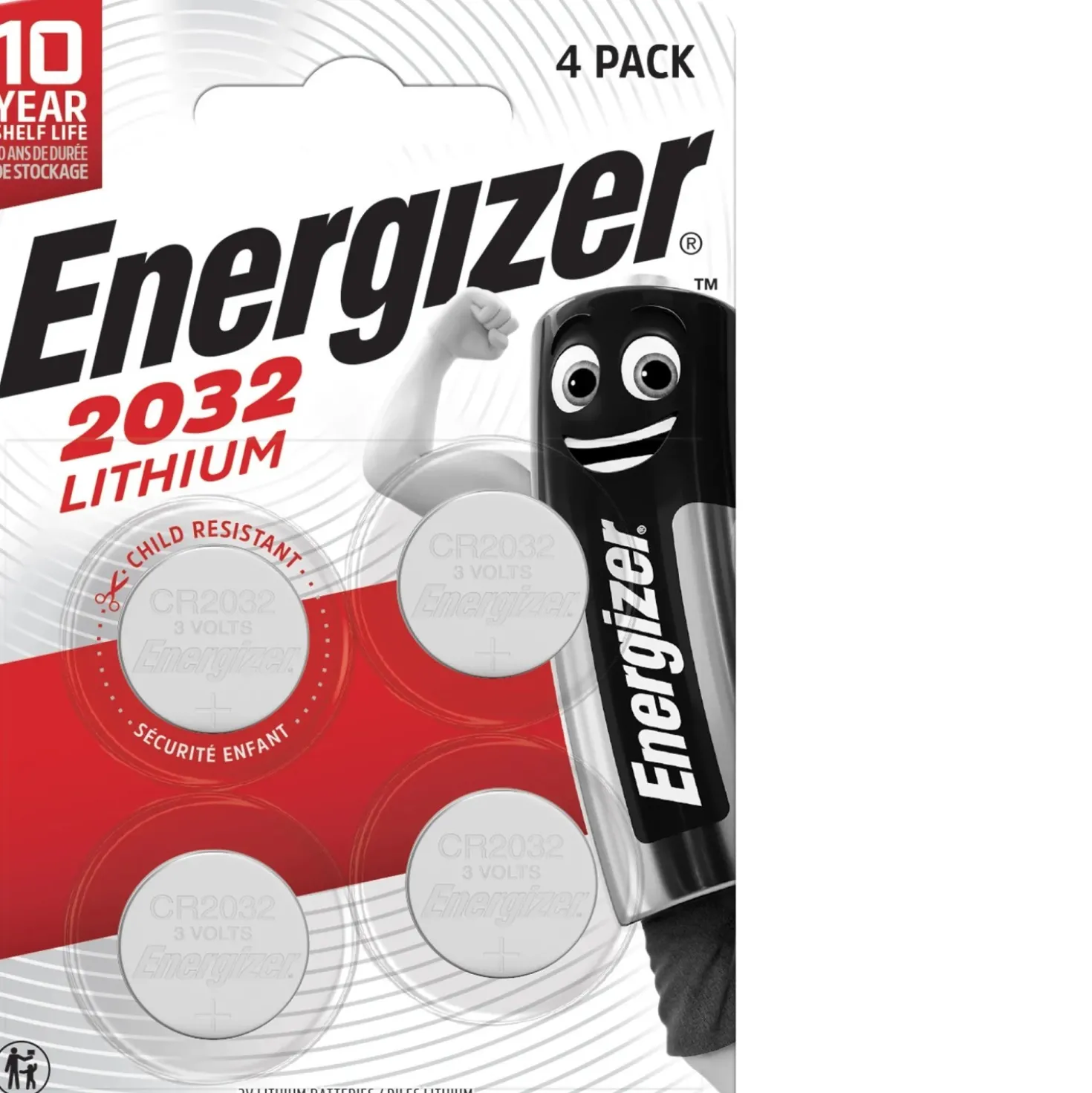 Pile litio bottone Energizer CR2032 specialistiche 235 mAh 4 pz