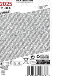Pile litio bottone Energizer CR2025 specialistiche 155 mAh 2 pz