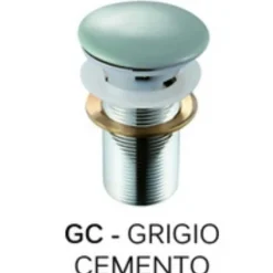 Piletta click-clack con tappo in ceramica con troppopieno grigio